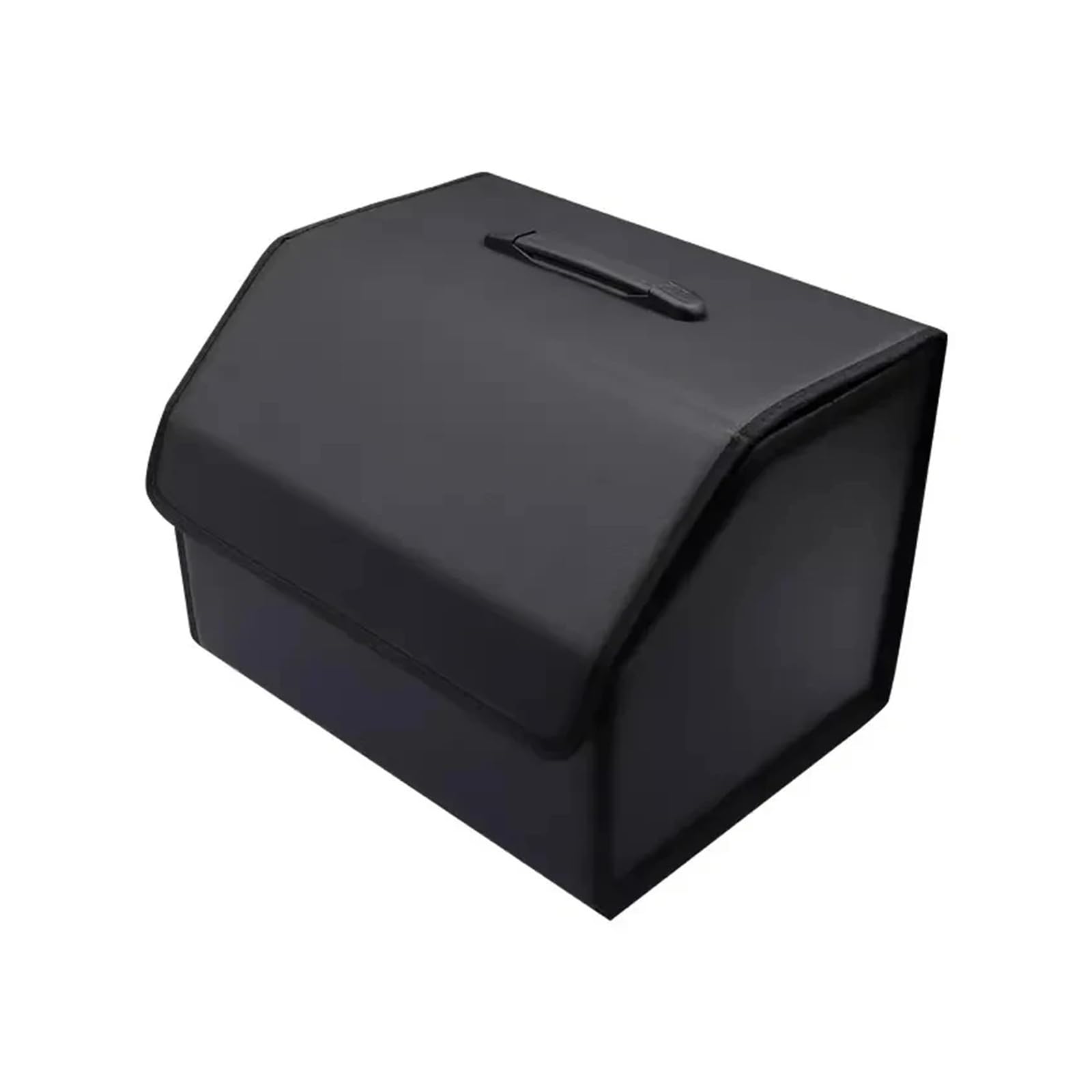Organizador de Maletero de Coche de Cuero Premium con Asas - Caja de Almacenamiento Plegable Grande for SUV y sedanes - Organizador Multiusos for Accesorios y Herramientas de Coche (Negro)(40CM)