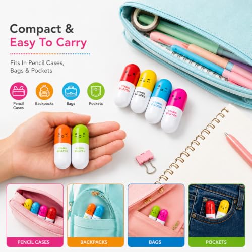 Image of Toy Imagine Retractable Capsule Ball Pens for Kids (Pack of 24) Capsule-Shaped Ballpoint Pen, Mini Pens, Fun School Stationery, Birthday Return Gifts for Boys and Girls, Blue Ink, Multicolor Body