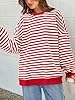 PRETTYGARDEN Womens Striped Oversized Sweatshirt Color Block Crew Neck Long Sleeve Casual Loose Pullover Top Y2K Clothes #1