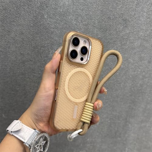Étui magnétique iPhone 16 Pro Max violet fumé et or antichoc