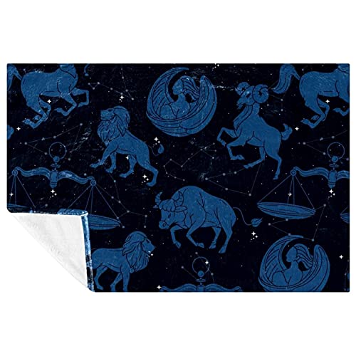 Couverture douce et chaude avec imprimé zodiaque, isolation thermique lit - 2