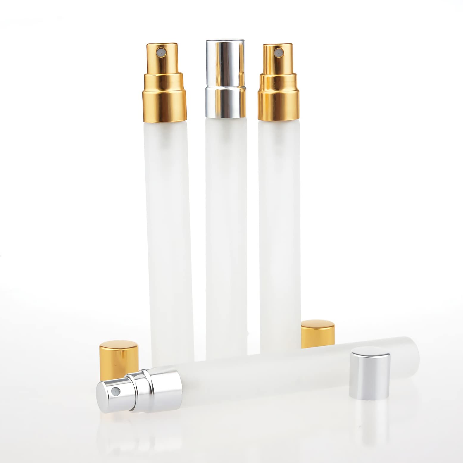 48 Pezzi 10ml Glassato Trasparente Vetro flacone con Nero spray Perfume Porta Profumo in Vetro Piccolo Flacone Spray per Nebbia Portatile, Bottiglia di Profumo, Cosmetica, Viaggio