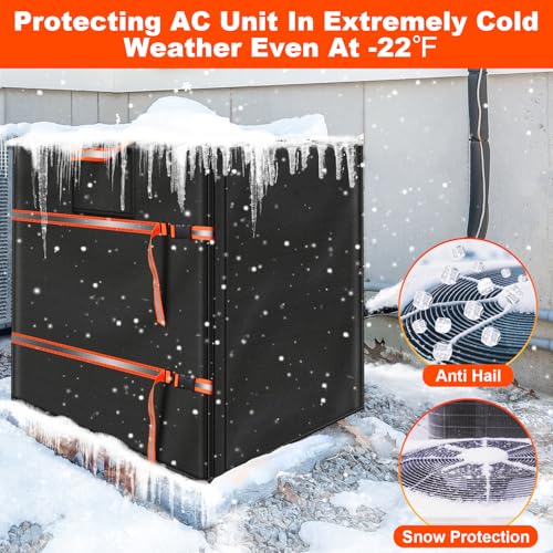 Image of TRELC Winter Air Conditioner Covers for Outside Units, 3mm Thickened Insulation EPE Foam for Insulation, Heavy Duty 600D Winter AC Cover, 5 Layers Insulation Outdoor AC Cover(28 inch W x 28 inch D x 32 inch H)