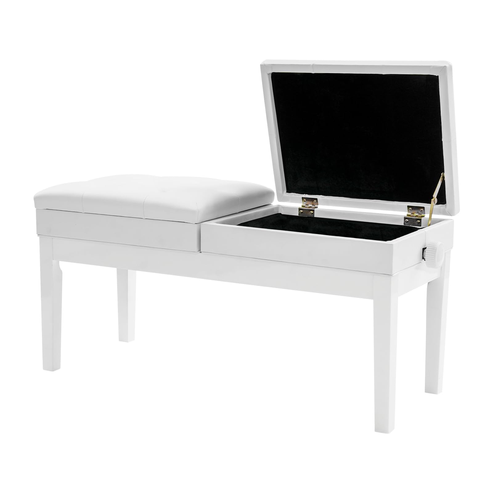 2-Sitzer-Design Höhenverstellbar Klavierhocker Klavierbank Höhenverstellbar Klavierstuhl Keyboard Bank E Piano Bench Ständer Weich gepolsterte Sitzfläche für Lehrer & Schüler, Duo-Auftritte