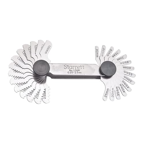 Starrett Medidor de paso de tornillo de acero con dispositivo de bloqueo, ideal para trabajos de construcción y mejoras del hogar, rango de