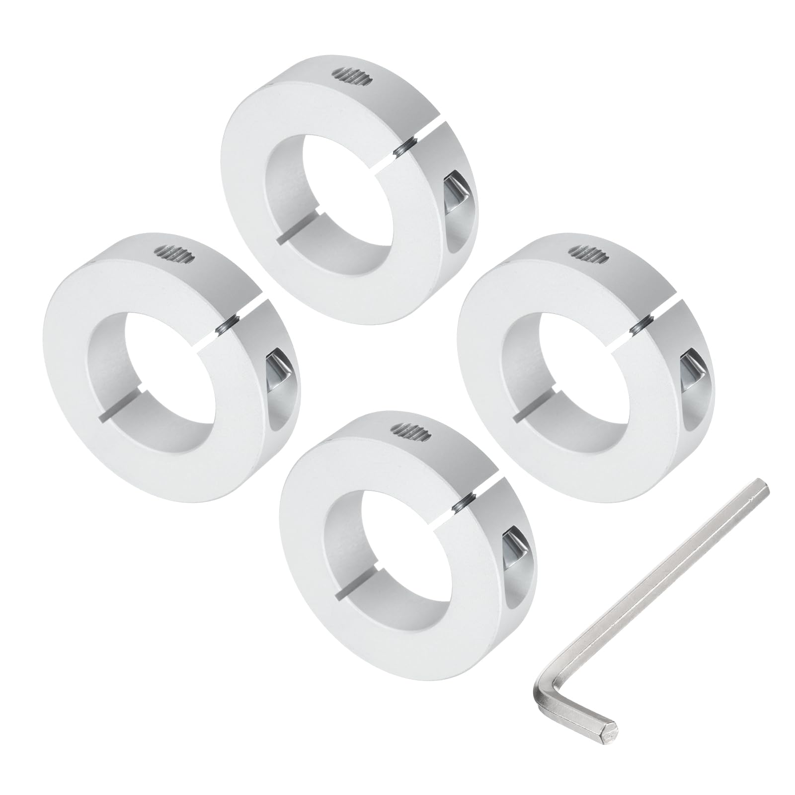 QUARKZMAN Set di Collari a Divisore Singolo per Albero 40mm, Un Pezzo Clamping Collars 70mm OD, 18mm Spessore, Collare Bloccaggio Lega Alluminio con Viti Fissaggio M8 e Una Chiave