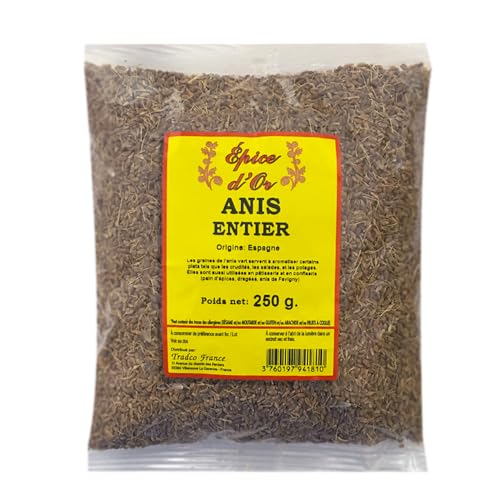 Anis Vert Entier 250g - Epice d'Or, 100% Naturel, Sans Colorant, Sans Additif, Sans Arôme Artificiel Ni Conservateur