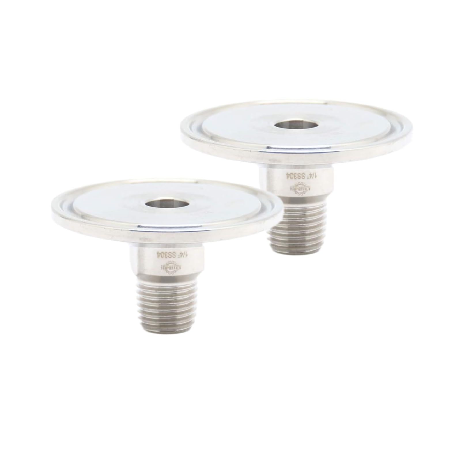 QiiMii 1.5" Tri Clamp Tri Clover Fittings to NPT 1/4" Male Thread Adaptor SS304 2 PACK