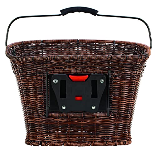 Prophete Fahrradkorb City Rattan-Optik, inkl. E-BIKE Halter, für Lenkerbefestigung, Farbe: braun