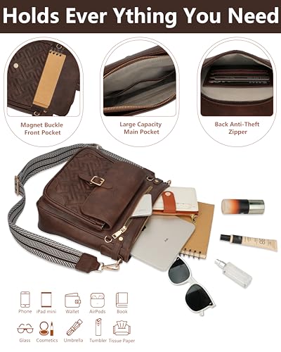 Image of Large Crossbody Bags for Women,Leather Crossbody Purse with RFID