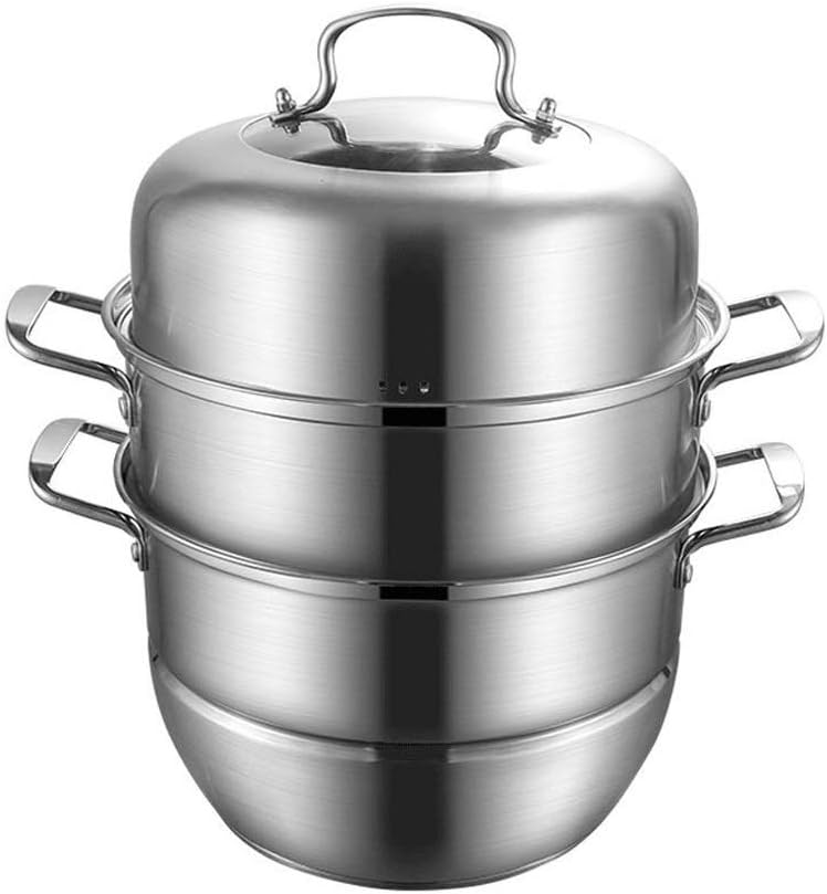 XINSANCAI 304 Stainless Steel Steamer Triple Layer Thick Double Bottom