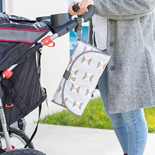 SnoofyBee Portable Clean Hands Changing Pad. 3-in-1 Diaper Clutch, Changing Station, and Diaper-Time Playmat with Redirection Barrier for use with Infants, Babies and Toddlers (Tribal) …