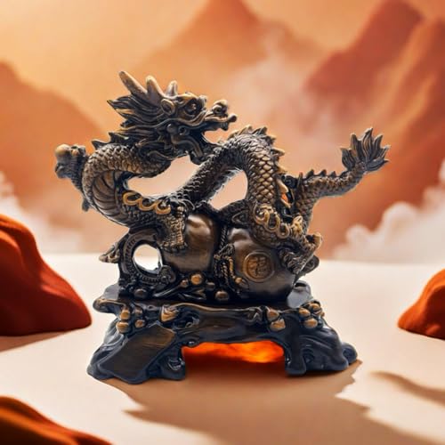 Estatua Feng Shui Dragón Chino Decorativa 7.5 x 3.2 x 6.5 in miniatura 5