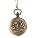 ALIENWOLF Unisex Antique Case Vintage Brass Rib Chain Quartz Pocket Watch Ship