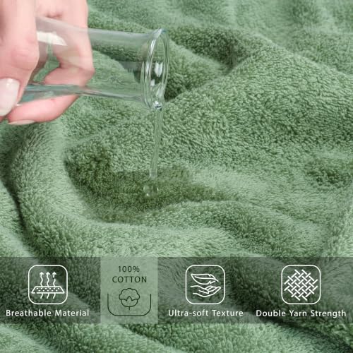 Image of Cotton Paradise 100% Cotton Turkish Towel Set, Soft Absorbent Quick Dry, 2 Piece 35x70 Bath Sheet Set, Sage Green