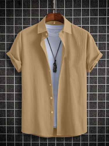 Image of ROYALICA Regular Fit Mens seer Shirt Beige XL
