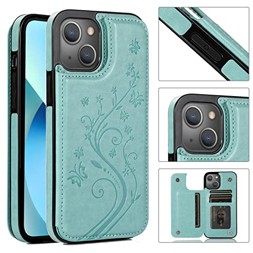 Coque iPhone 13 en verre trempé anti-choc protégeant l'écran avec support vert