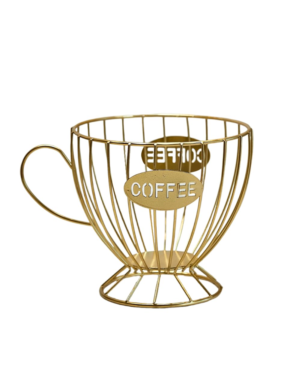 Coffee Pod Holder Large Capacity Coffee Pod Storage Metal Kitchen Countertop Organizer for Home Office Gold
