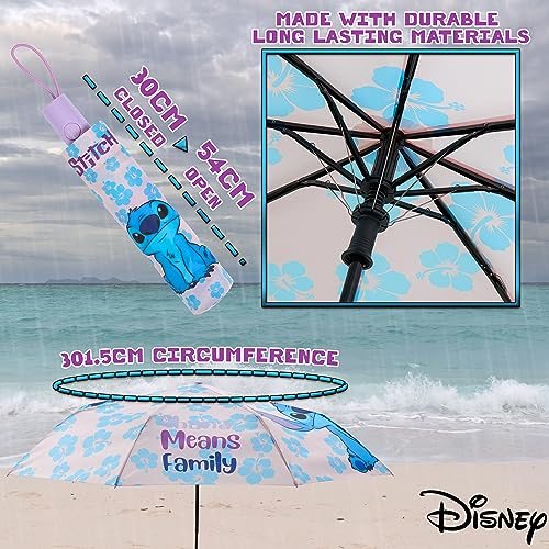 Disney Automatic Umbrella for Adults Teens Kids - Folding Telescopic Umbrella Lightweight Travel School Work - Stitch Gifts3