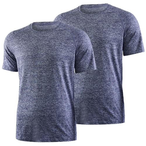 [Ademe] メンズ tシャツ ストレッチ 2枚組 半袖 吸汗 速乾性 防臭アイスシルク 接触冷感 フィットネス トレーニング 筋トレ シンプル スポーツ おしゃれ 夏服（Amazon）