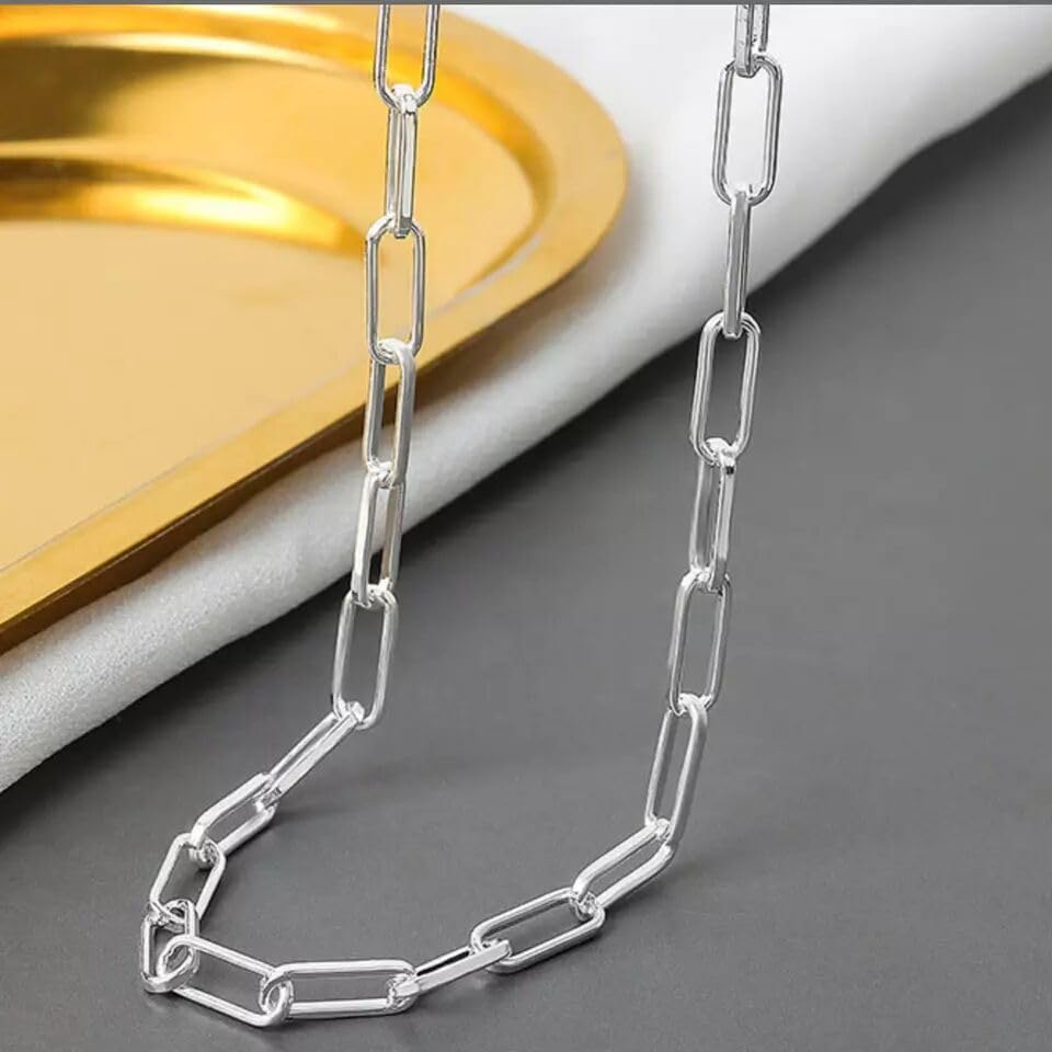 Image of THE MEN THING Chain for Men, Luxury Pure Titanium Steel Chain | Silver Stainless Steel Chain | Necklace Jewellery for Men & Boys