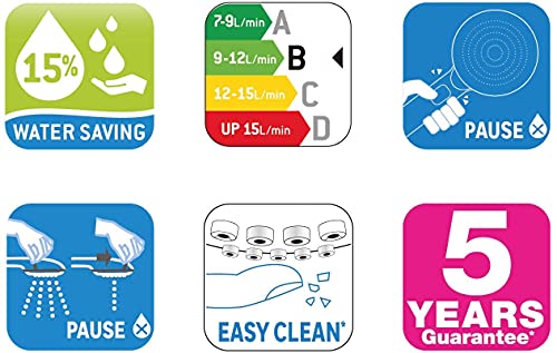 SENSEA - Verchromter, wassersparender Duschkopf DOCCE 5 Strahlstärken - Für Dusche und Bad - 5 Strahlstärken - Image 5
