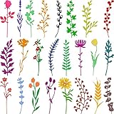 24 Pieces Flower Metal Cutting Dies Wildflowers Cutting Die Flower Leaves Embossing Stencils for...