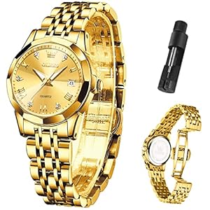 OLEVS Watches Women with Date Silver Stainless Steel Luxury Ladies Watches with Small Writs Diamond Watches for Women Waterproof Elegant Dress Quartz Analog Women’s Wrist Watches Reloj de Mujer