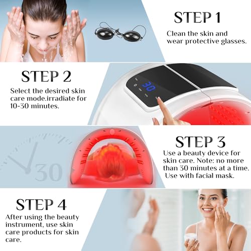 Red Light Therapy Mask, LED Therapy Light, 7 Color Light Therapy Mask Beauty Photon Skin Phototherapy Machine with Spray Function