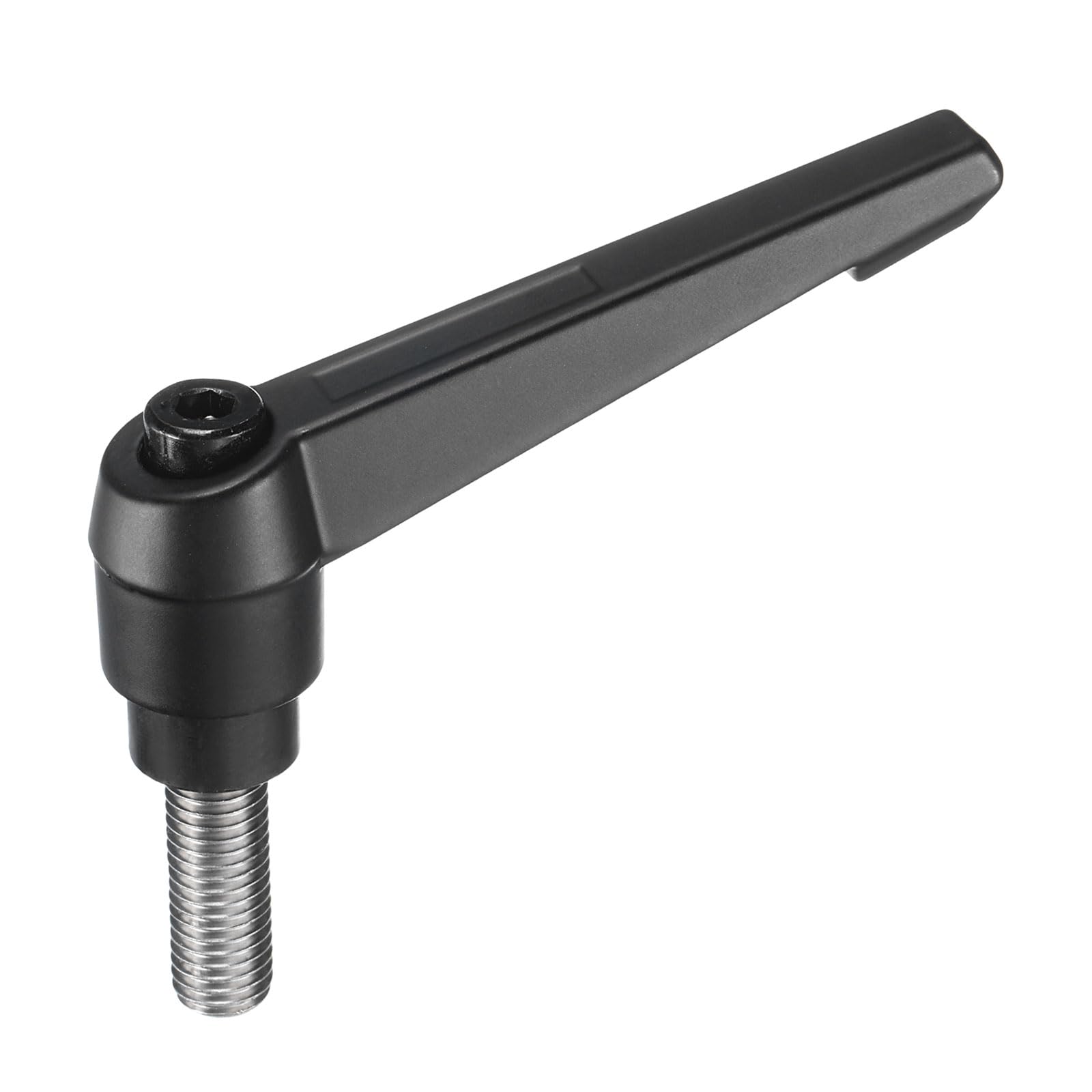 uxcell Adjustable Clamping Lever Handle M12 x 30mm Metric 304 Stainless Steel Male Threaded Stud Hand Knobs Push Button Ratchet Rotating Screw Handles Bolts with Locking Lever Black