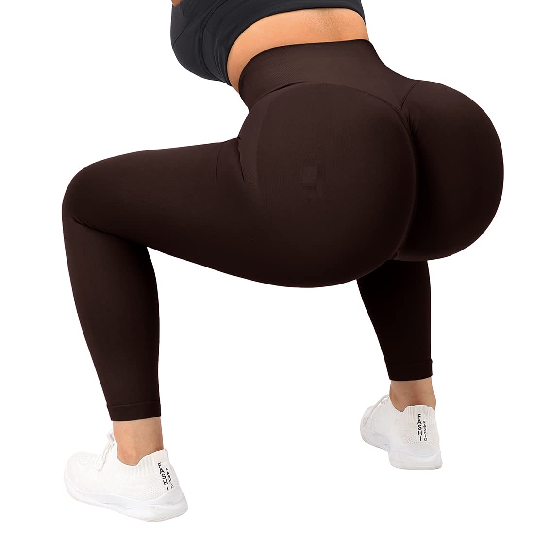 SUUKSESS Women Crossover Seamless Leggings Butt Lifting High Waisted Workout Yoga Pants