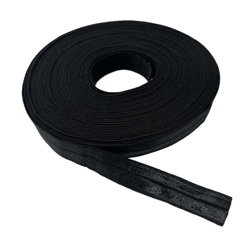 15Yards Black Elastic Band for Sewing 1.5CM Wide Flat Elastic Satin Ribbon Nylon Flat Stretch Cord for Sewing Crafting