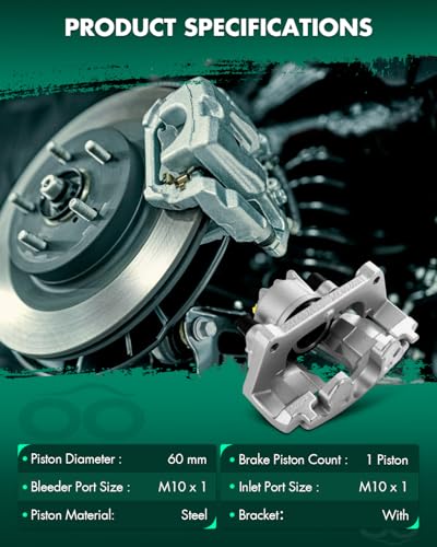 Image of SCITOO 19B2590A Front Left Driver Side Brake Caliper Fits For Volvo For S60 2001-2007,For Volvo For S80 1999-2006,For Volvo For V70 2001-2007,For Volvo For XC70 2003-2007, With Bracket,1PC