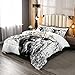 Eosebridal Kids Highland Cattle Comforter Set, Bull Cattle Bedding Set Western Cowboy Duvet Sets Full Size for Boys Teens Adult Bedroom, Flower Mountain Farmhouse Quilted Duvet with 2 Pillow Cases