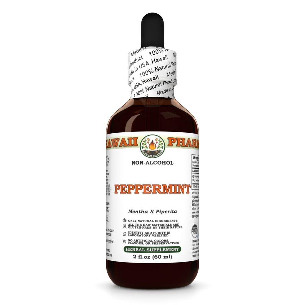 Hawaii Pharm Peppermint Leaf Alcohol-Free Extract, 2 fl oz 2 Fl Oz (Pack of 1)