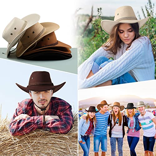 Image of Zhanmai 12 Pcs Cowboy Hat and Bandana Cowboy Cowgirl Hats Bulk Western Party Costume Halloween Accessory