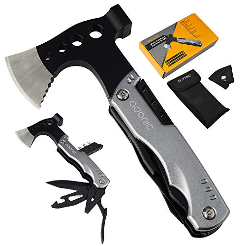 Multitool Camping Accessories Survival Gear, 14 in 1 Camping Kit with Axe Hammer Saw Screwdrivers Pliers Bottle Opener and more, Unique Birthday Gifts for Men,Best Dad Presents