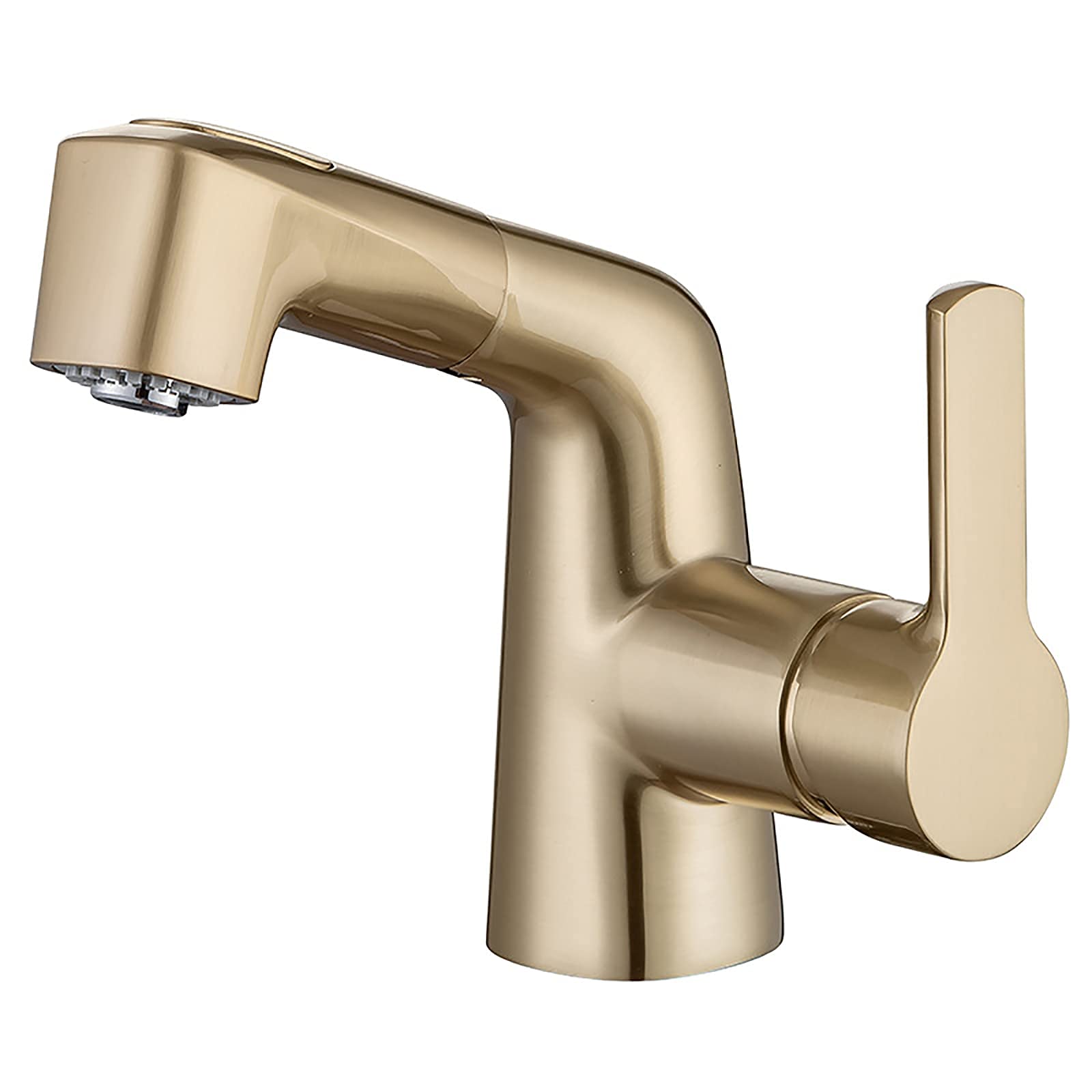 Mélangeur chaud et froid en laiton gris brossé, mitigeur lavabo haut de gamme monotrou