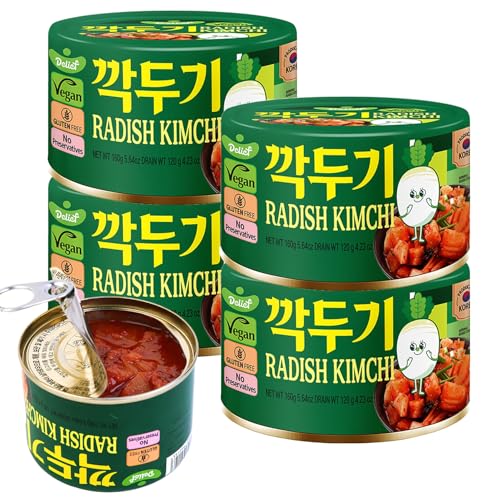 DELIEF Stir-Fried Cabbage Kimchi - Authentic Korean Cabbage, Vegan, Gluten-Free, Shelf-Stable Canned, No Preservatives, 5.64 oz/160 g (1 Pack)