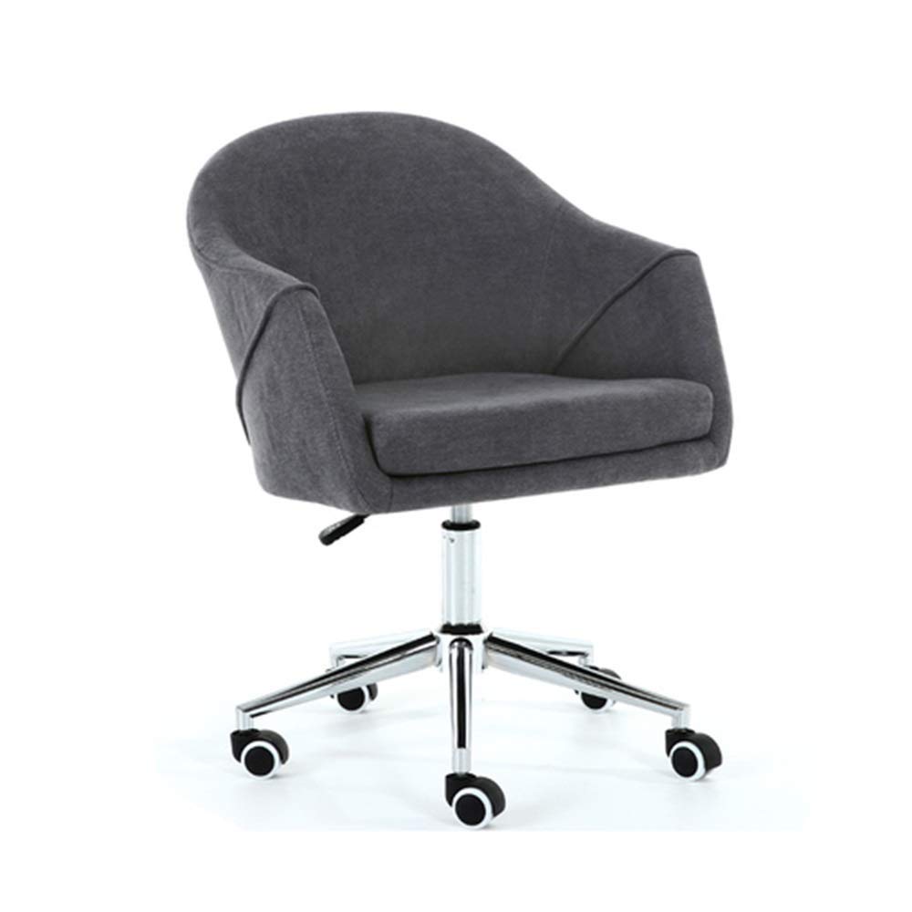 ZGYQGOO Home Swivel chair Office Chair, Padded Armrests Ergonomic Backrest with Casters Table and Chairs for Family Cafe Desk office chair (Color : Black)