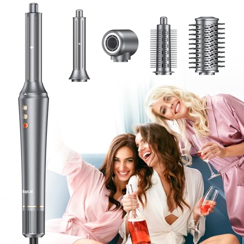5 en 1 Cepillo Secador de Pelo - Air Styler Wrap, Secador Ionico Alta Velocidad 160000 RPM, con 32mm Auto Rizadores, Secado Rápido en 1 Minuto, Voluminizador, Cepillo Redondo, para Regalos Mujer