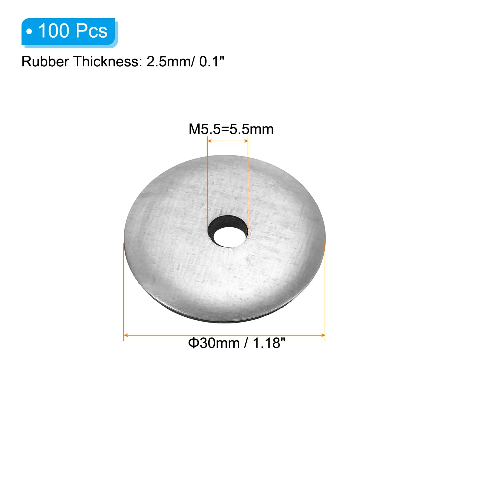 PATIKIL 7/32"x1 1/6" EPDM Bonded Sealing Washers - Image 2
