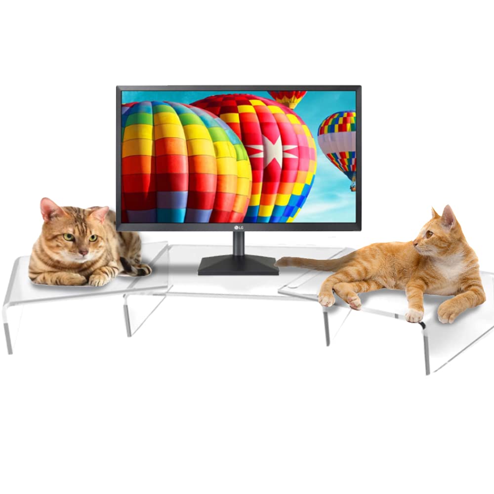 Buy JC HUMMINGBIRD Acrylic Dual Monitor Stand 3 Shelves Desk Riser with