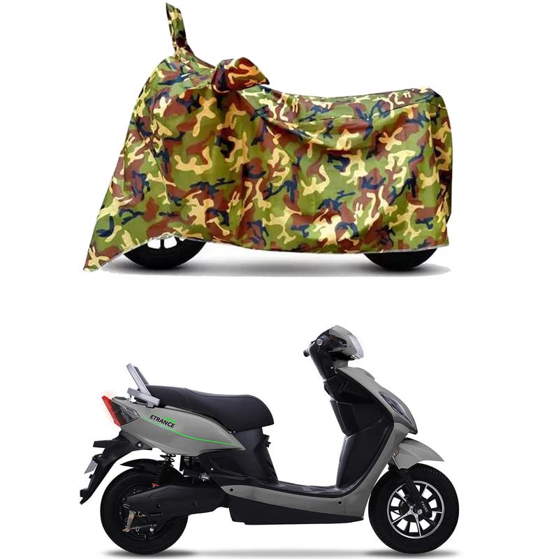 Image of Waterproof 100% PVC Coated Bike Scooty Two Wheeler Body Cover Compatible for Pure EV eTryst 350 STD /UV-Rays /Heat Protection /Birds Dropping /Scratchproof /Dust Proof [6X6 Jungle Print]