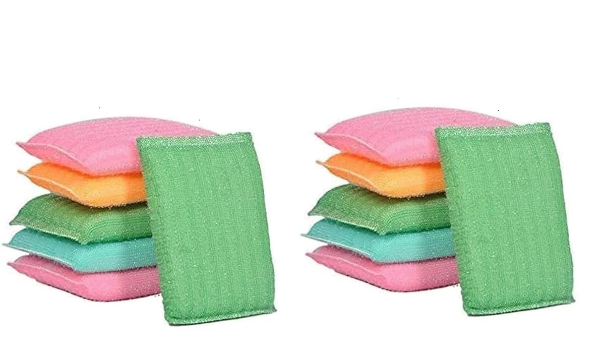 Non-Scratch/Non-Stick Utensil Scrubber Pad, Multi-Use Foam Pad Sponge Scourer for Dishes, Pans, Kitchens, Bathroom, and Tough Cleaning All Type Washing (Multicolors)-Pack of 12 (B0DCS6RRF1) Amazon Price History, Amazon Price Tracker