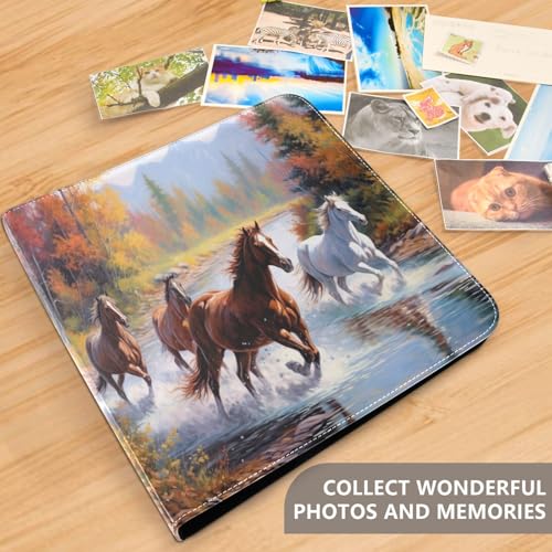 Álbum de Fotos Autoadhesivo DIY Scrapbook Caballos Corriendo Arroyo Encuadernación de 3 Anillos Libro de Fotos 40 Páginas 8x10 para Recuerdos miniatura 5