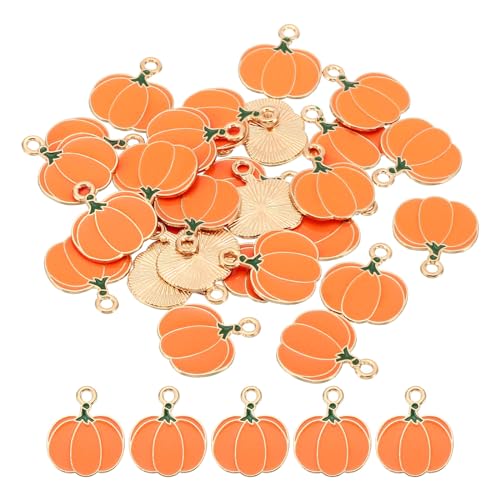 PATIKIL Pumpkin Pendants 27 Pack Enamel Pumpkin Beads Metal Pumpkins Charm for Jewelry Making Bracelet Necklace Earring Keychain Orange