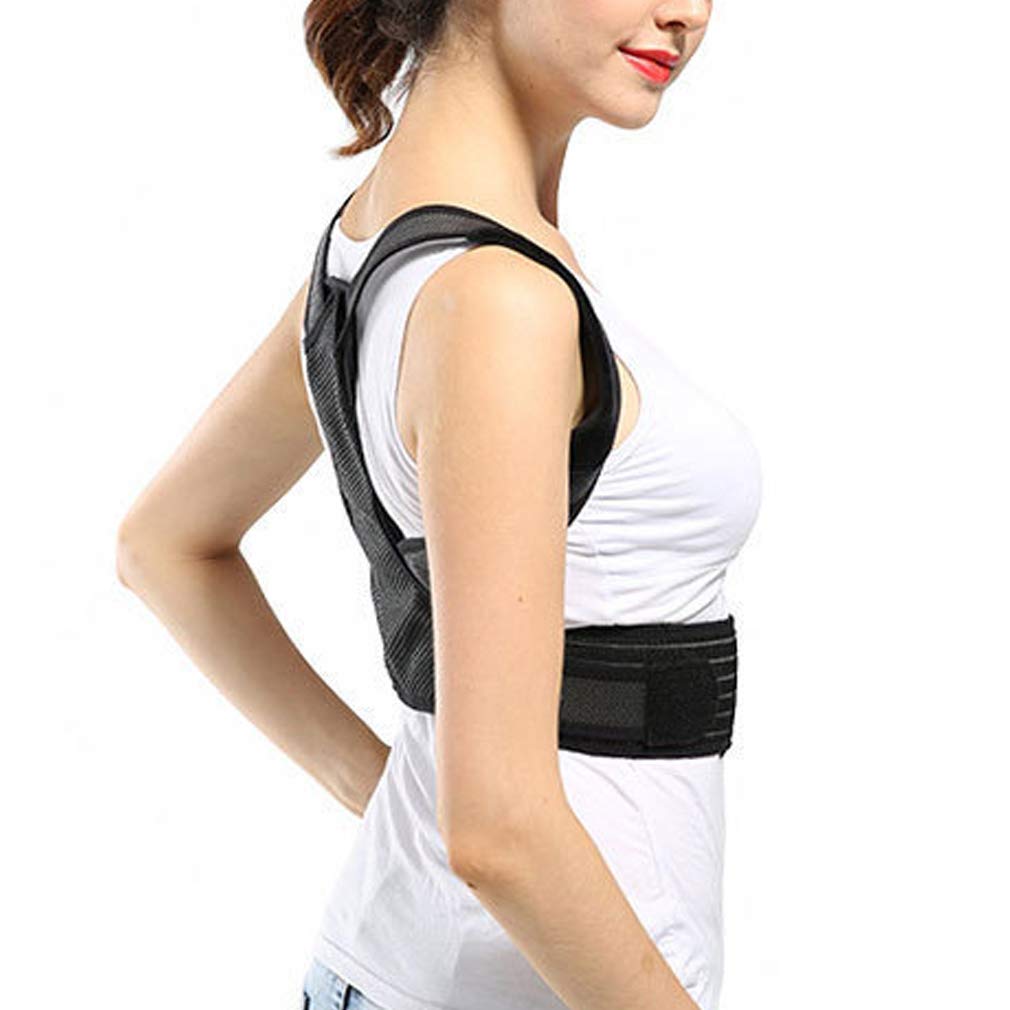 Bene Correttore Postura Uomo Donna, Fascia Posturale Spalle e Schiena Regolabile Supporto per Schiena Dritta e Raddrizza Spalle Migliora la Postura Unisex, L