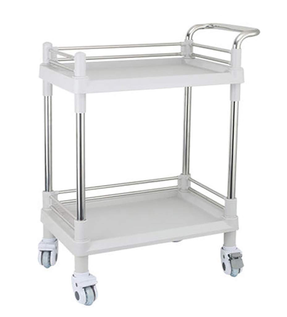 médico de Acero Inoxidable para Laboratorio de 2 Niveles, salón de Belleza para peluquería Carro rodante, salón de Belleza, clínica, Hospital, Laboratorio