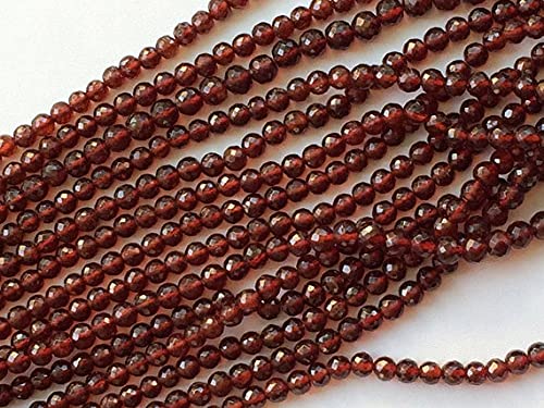 Red garnet beads en pierres naturelles rondes de 4mm pour un collier d'exception
